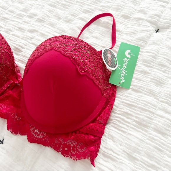 NEW Honeydew Intimates Garnet Red Lace Frida Convertible Push Up Bra 36B - Picture 3 of 6